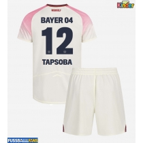 Bayer Leverkusen Edmond Tapsoba #12 Auswärts Trikotsatz Kinder 2025-26 Kurzarm (+ Kurze Hosen)